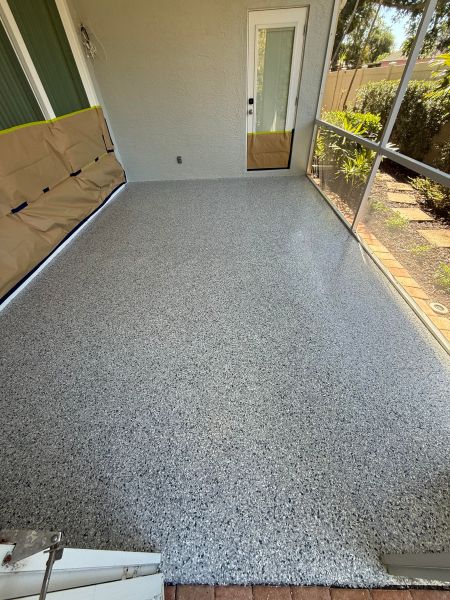 Lanai and patio coatings how to get a slip resistant finish without a rough look